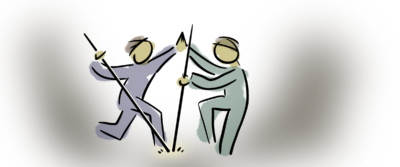 Zwei Personen streiten