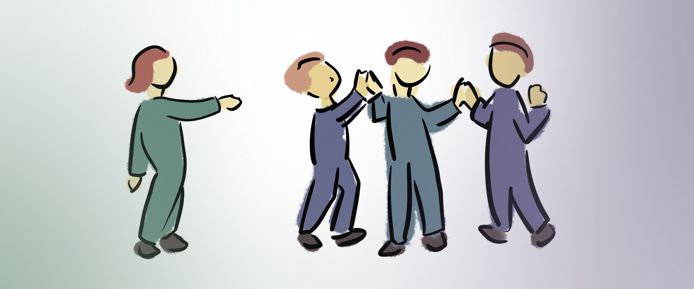 Mehrere Menschen im Kontakt miteinander - Zugehörigkeit