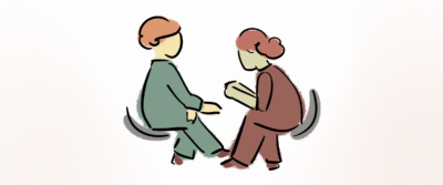 Zwei Menschen im Gespräch