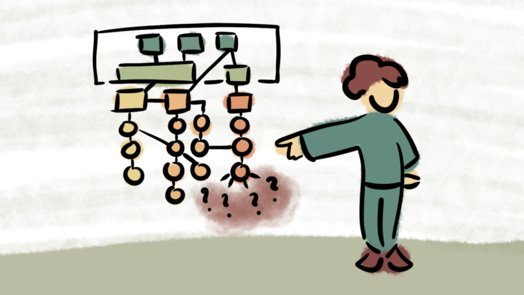 Figur zeigt auf struktur