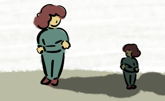 Bild von Tochter im Schatten der Mutter